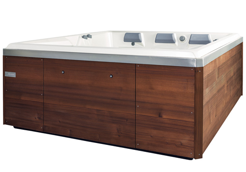 Spa o Bad - Exklusiva spabad, Thermowood kabinett rostfri kant solid wood