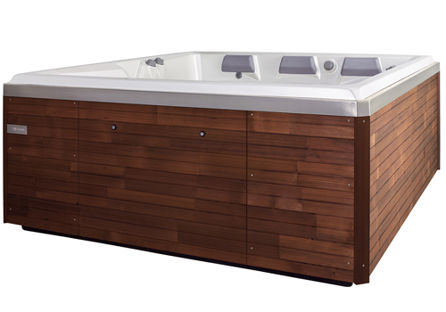 Spa o Bad - Exklusiva spabad, Thermowood kabinett rostfri kant standard